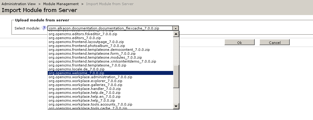 Module Import- Selection