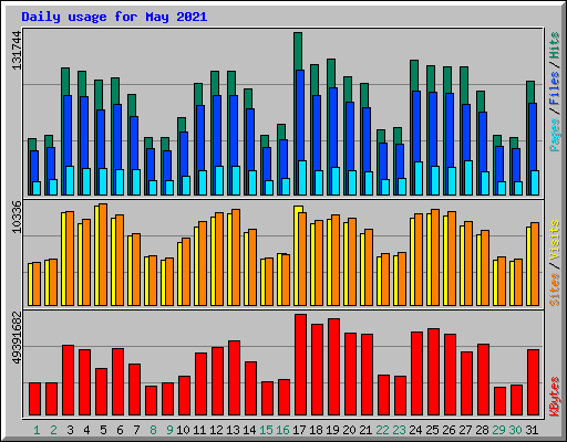 Daily usage for May 2021