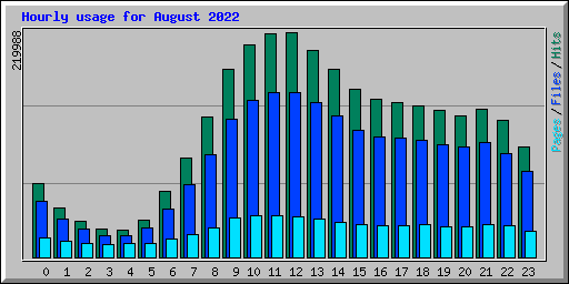 Hourly usage for August 2022