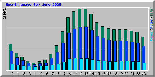 Hourly usage for June 2023